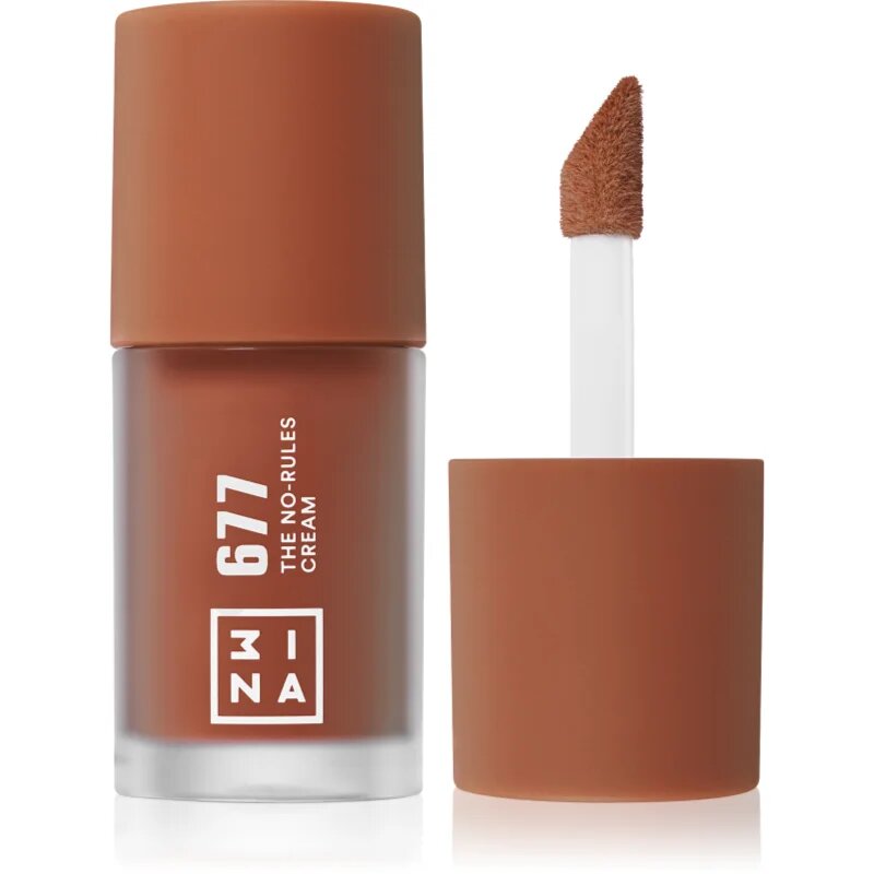 3ina The No-Rules Cream мултифункционален грим за очи устни и лице цвят 677 - Medium neutral brown 8 мл.