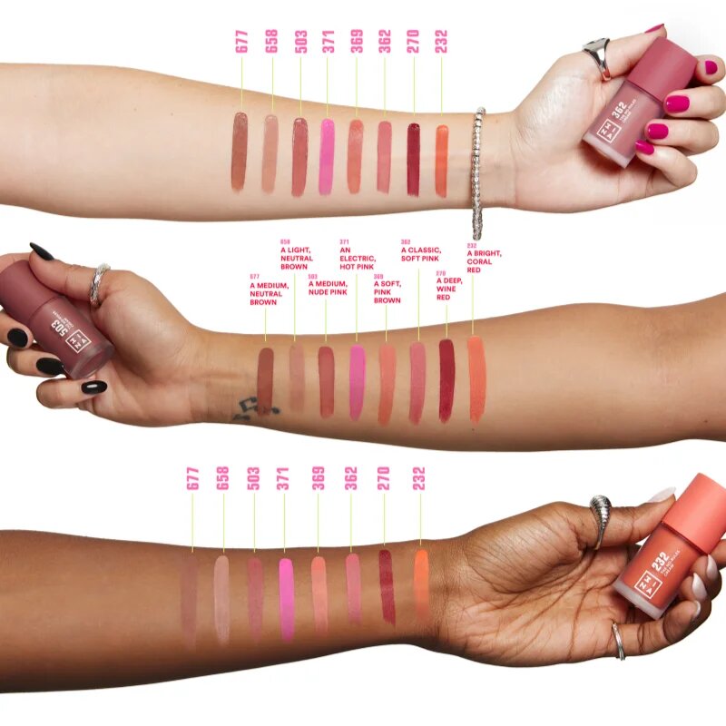 3ina The No-Rules Cream мултифункционален грим за очи устни и лице цвят 677 - Medium neutral brown 8 мл.