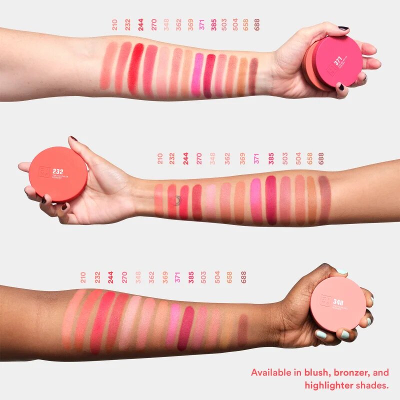 3ina The No-Rules Powder мултифункционален грим за очи устни и лице цвят 371 - Electric pink matte 8 гр.