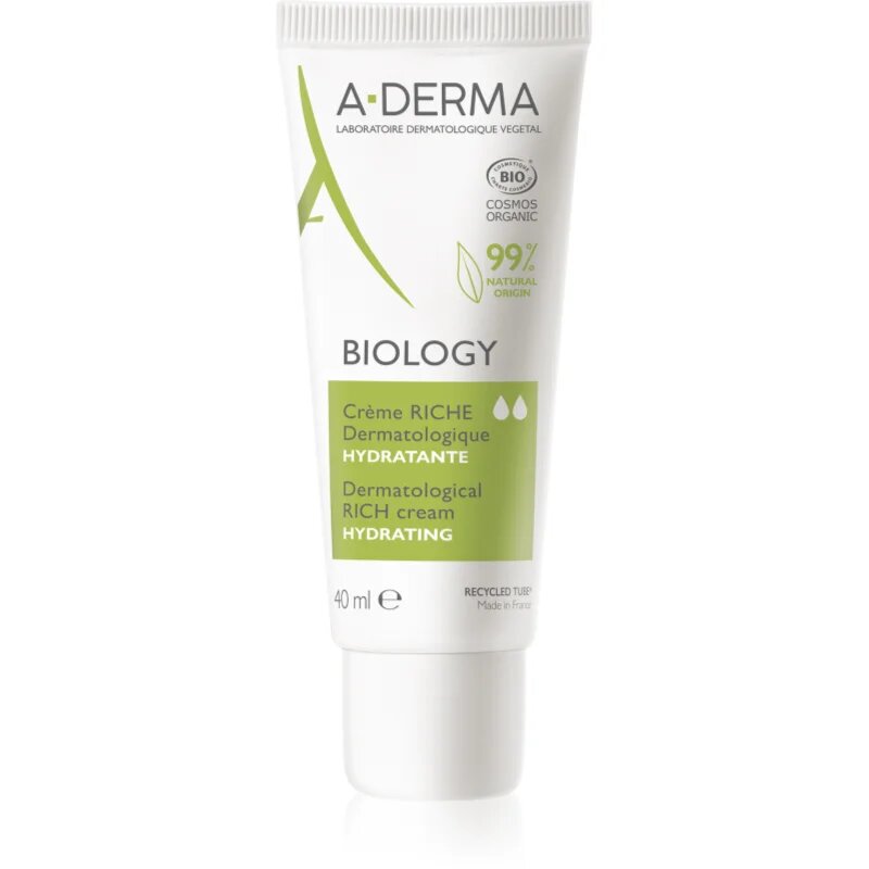 A-Derma Biology Rich Cream подхранващ хидратиращ крем за суха към изключително суха чувствителна кожа 40 мл.