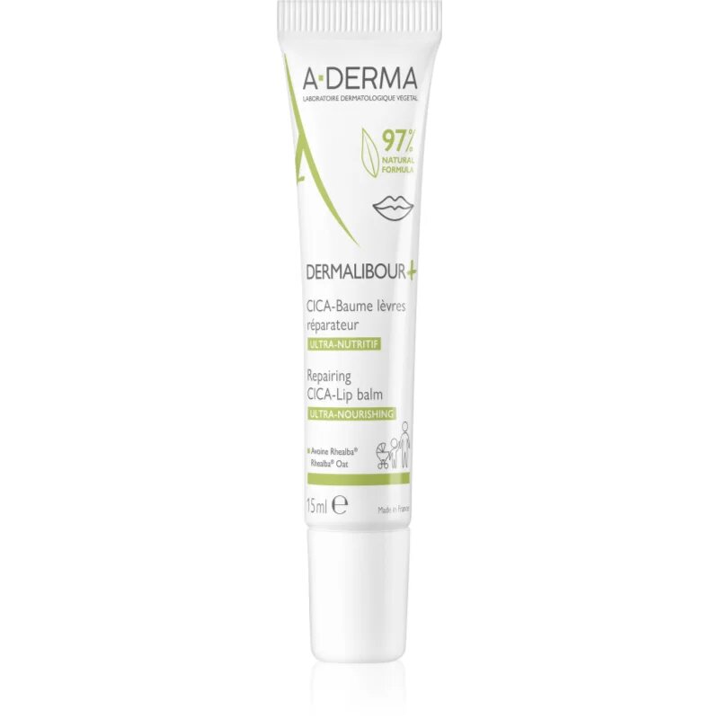 A-Derma Dermalibour+ подхранващ балсам за устни с хидратиращ ефект 15 мл.