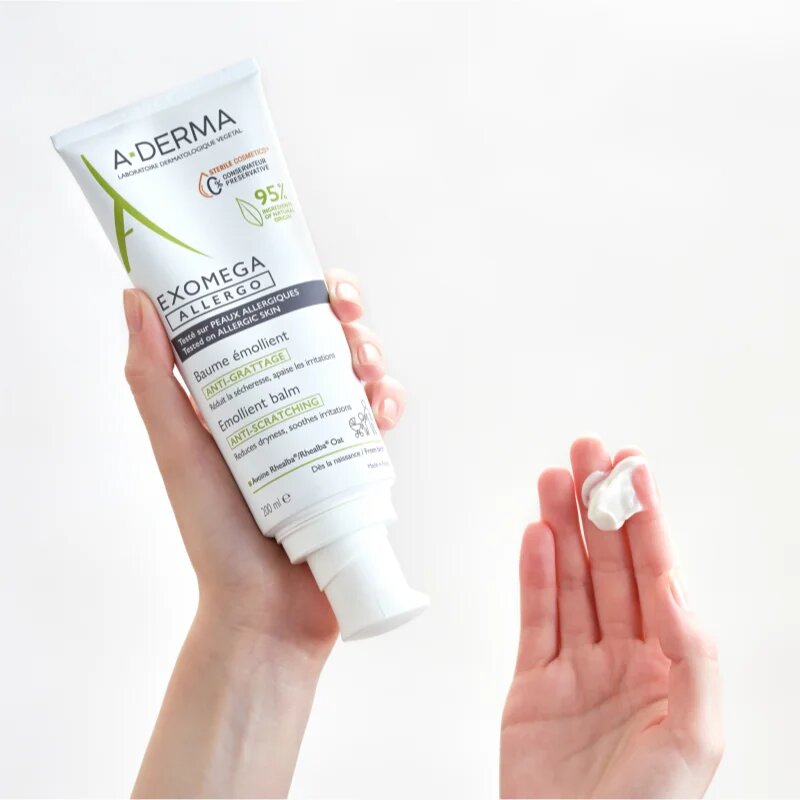 A-Derma Exomega Control Allergo хидратиращ крем за подсилване на защитната бариера на чувствителна и атопична кожа 200 мл.