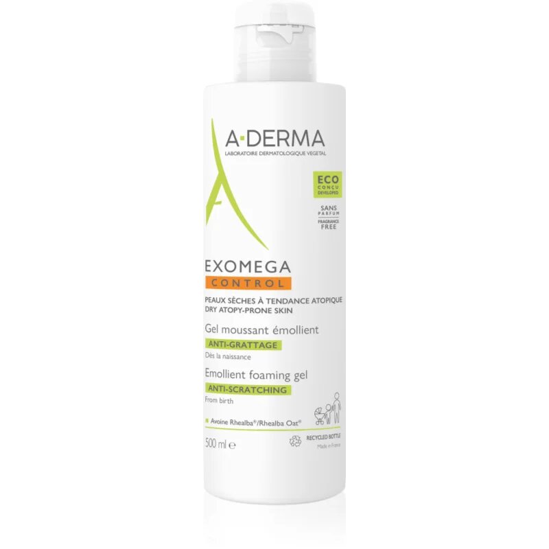 A-Derma Exomega Control Emollient Foaming gel овлажняващ гел-пяна за суха атопична кожа 500 мл.
