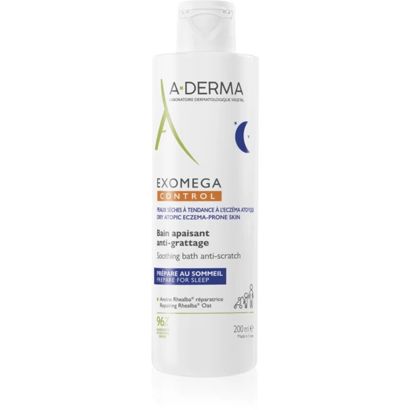 A-Derma Exomega Control Soothing Bath Anti-Scratch успокояшаща баня против възпаление и сърбеж 200 мл.
