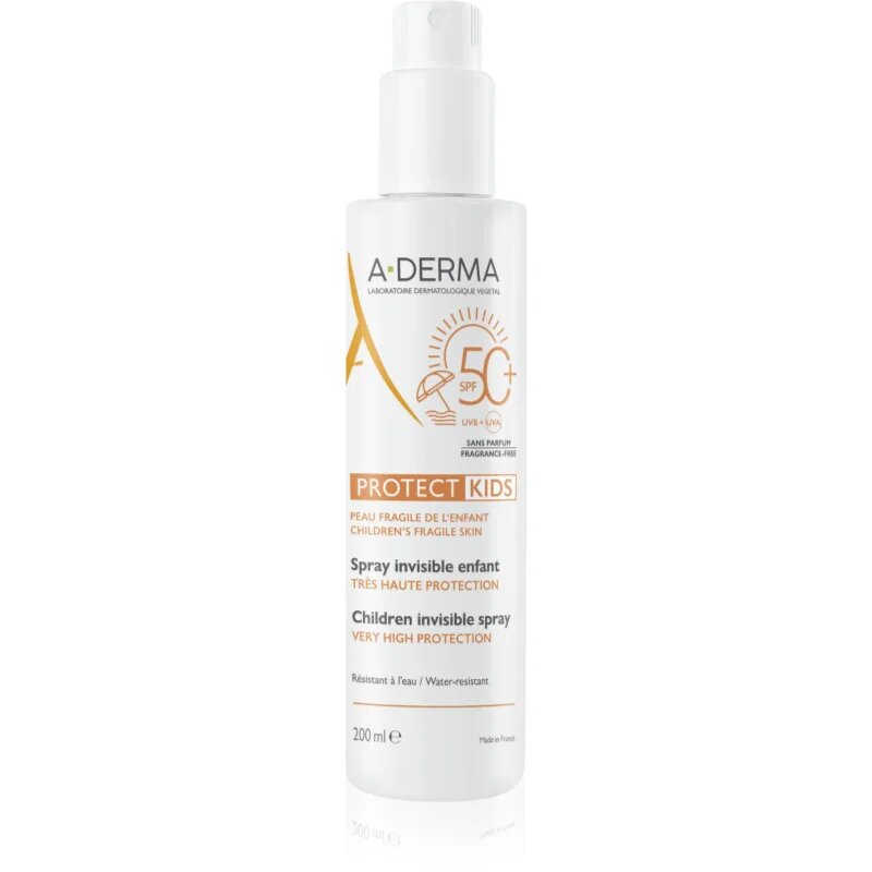 A-Derma Protect Kids Children Invisible Spray слънцезащитно мляко в спрей SPF 50+ за деца 200 мл.