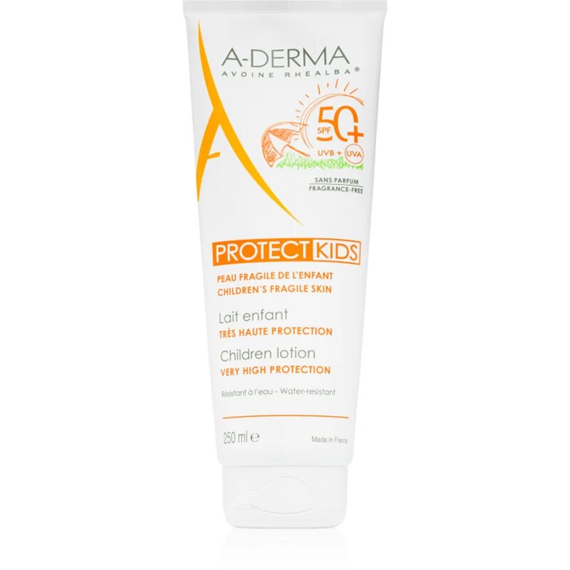 A-Derma Protect Kids Children Lotion защитно мляко за загар за деца SPF 50+ 250 мл.