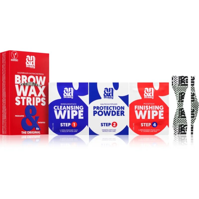 A.N.D. Beauty Wax Strips Brow восъчни ленти за епилация за вежди 8 бр.