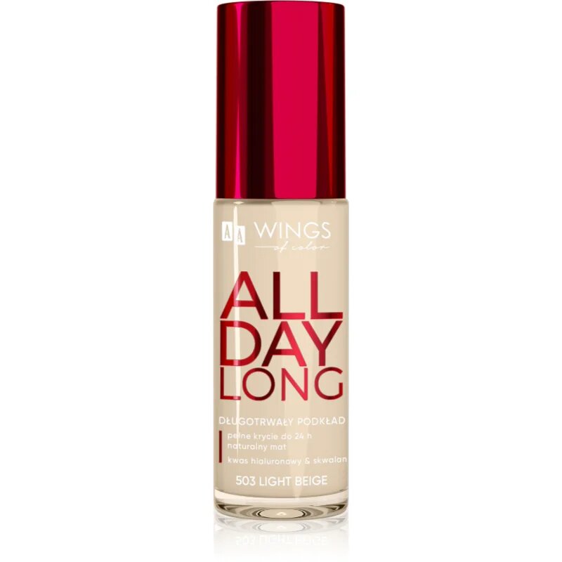 AA Wings of Color All Day Long Long Lasting Foundation дълготраен фон дьо тен цвят 503 Light Beige 30 мл.