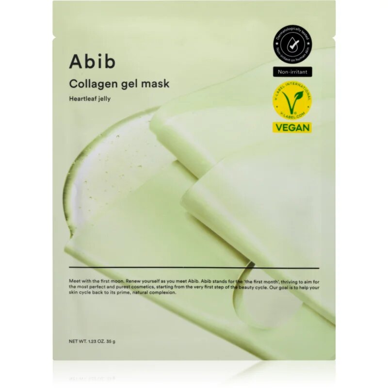 Abib Collagen Gel Mask Heartleaf Jelly интензивна хидрогелна маска с успокояващ ефект 35 гр.