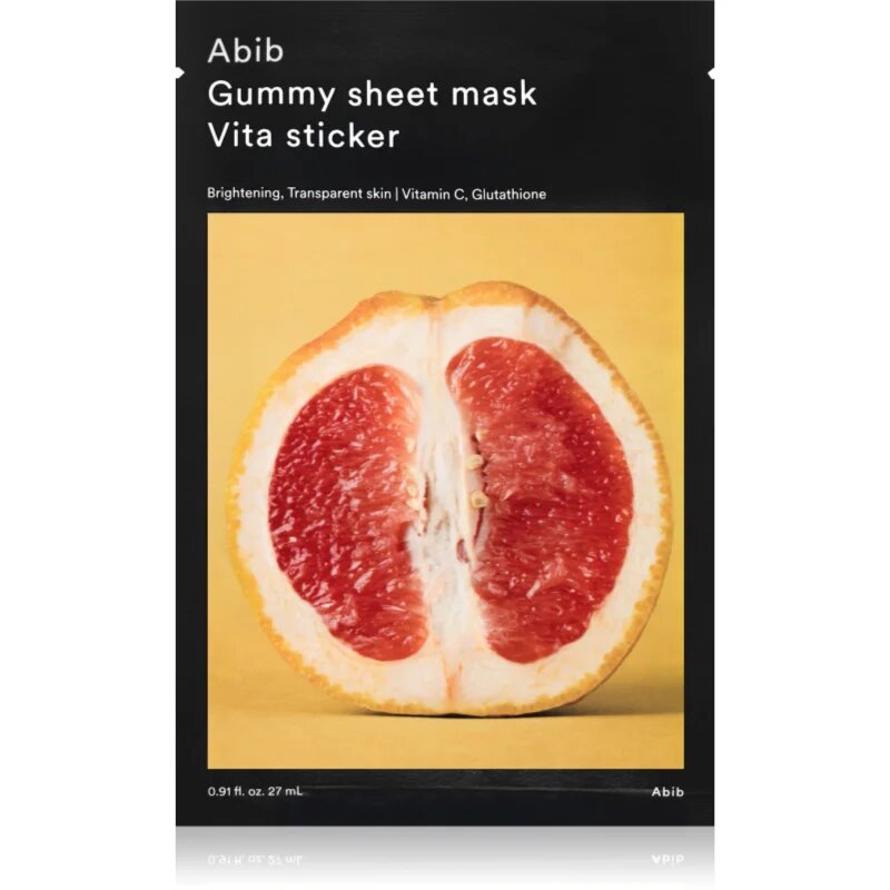 Abib Gummy Sheet Mask Vita Sticker озаряваща платнена маска с успокояващ ефект 27 мл.