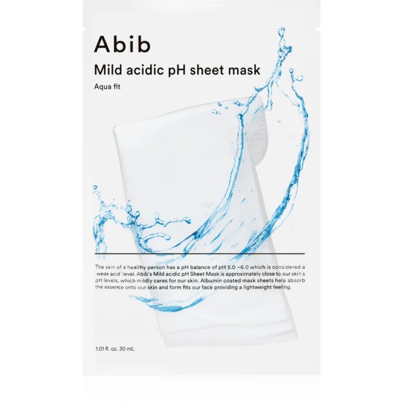 Abib Mild Acidic pH Sheet Mask Aqua Fit платнена маска за интензивна хидратация 30 мл.