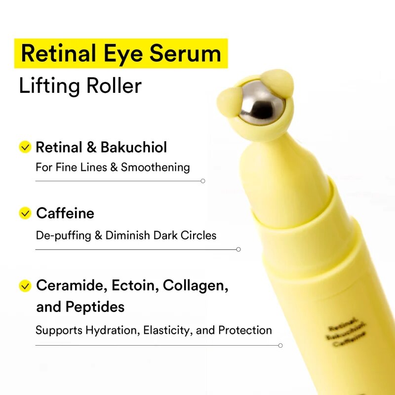 Abib Retinal Eye Serum Lifting Roller охлаждащ рол-он за околоочната зона против бръчки отоци и черни кръгове 15 мл.