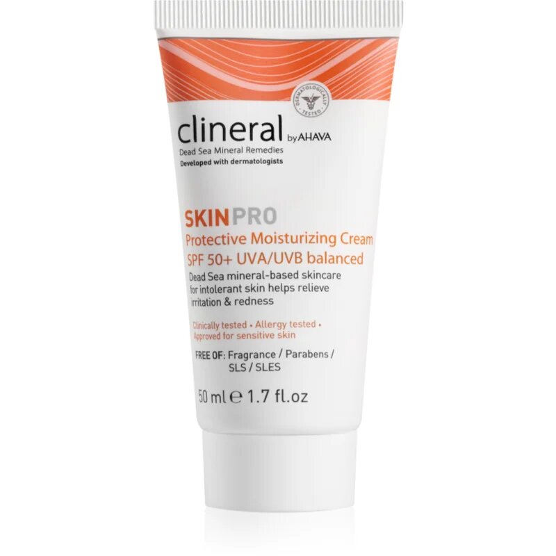 Ahava Clineral SKINPRO хидратиращ и защитен крем за чувствителна и нетолерантна кожа SPF 50 50 мл.