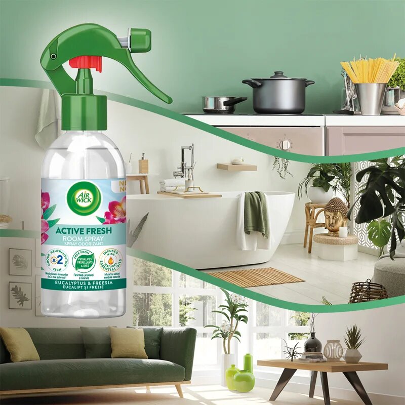 Air Wick Active Fresh Spray Eucalyptus & Freesia cпрей за дома 237 мл.