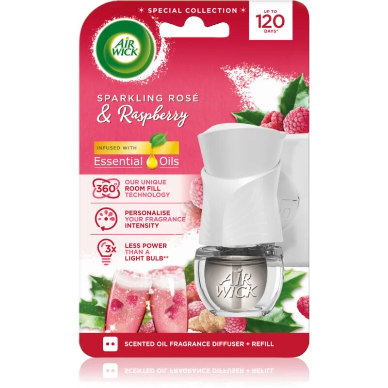 Air Wick Electric Sparkling Rose & Raspberry електрически уред за освежаване на въздуха с пълнител 19 мл.