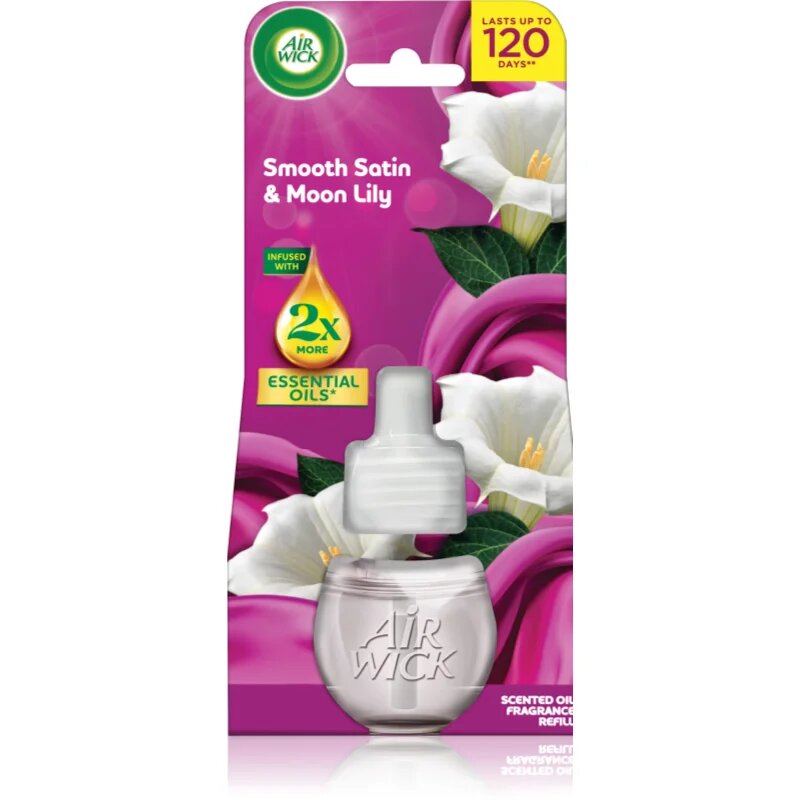 Air Wick Essential Oils Smooth Satin & Moon Lily пълнител за електрически дифузер 19 мл.