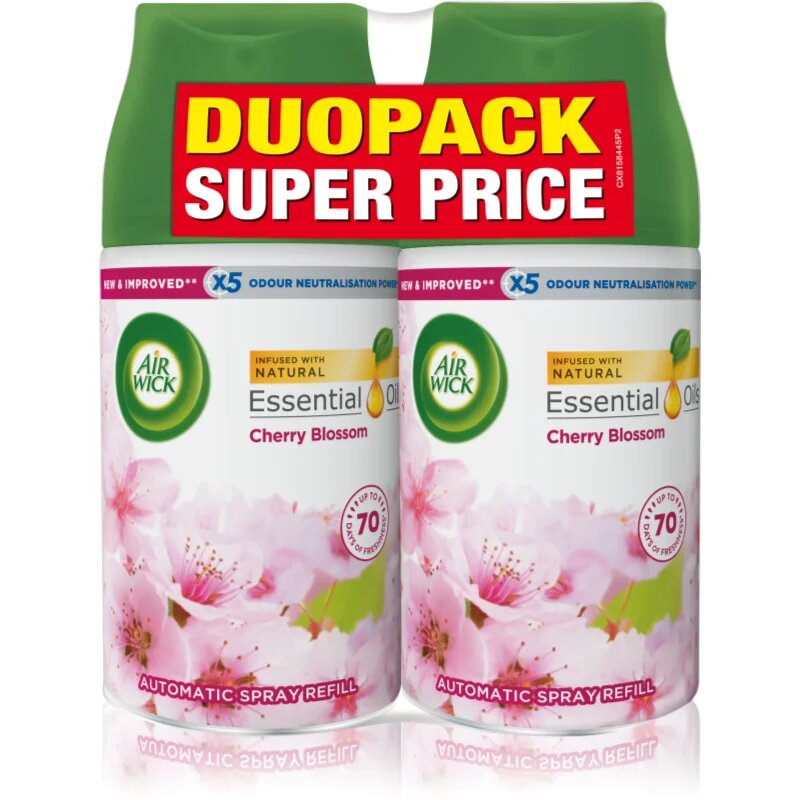 Air Wick Freshmatic Cherry Blossom ароматизатор за въздух пълнител DUO 2x250 мл.