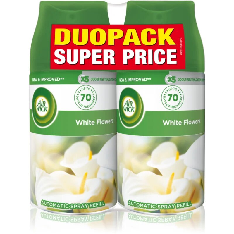 Air Wick Freshmatic White Flowers ароматизатор за въздух пълнител с аромат DUO 2x250 мл.
