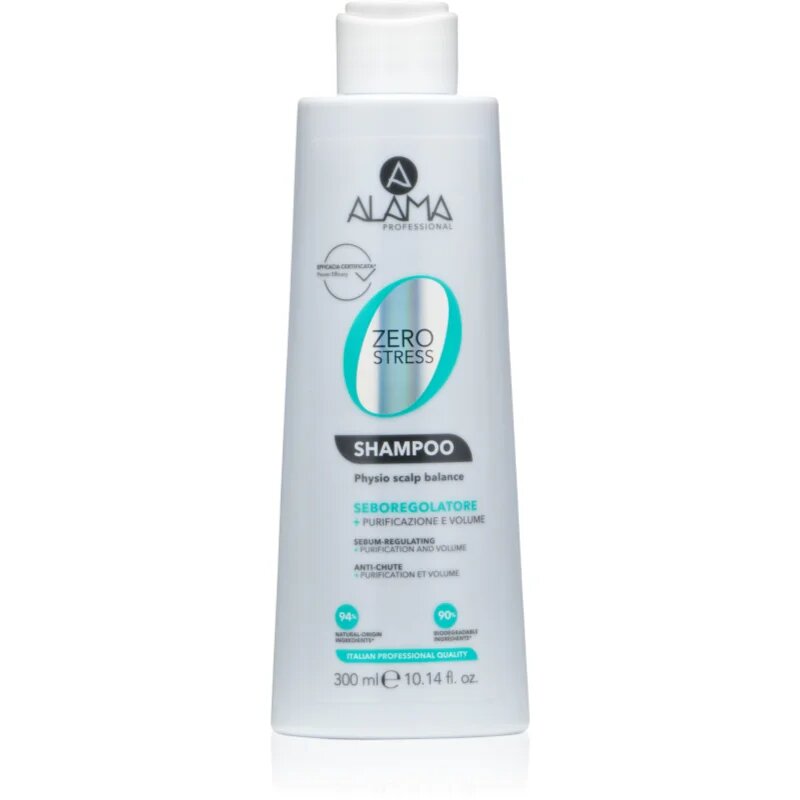 Alama Professional Zero Stress Sebum Regulating Shampoo шампоан за мазна кожа на скалпа 300 мл.