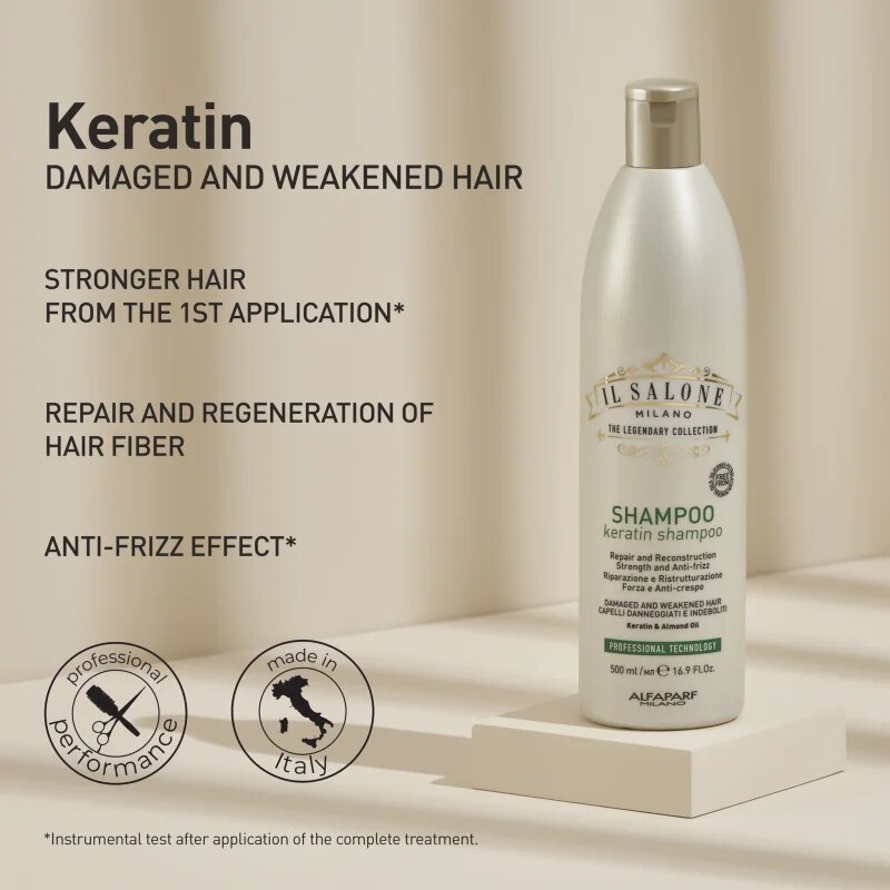 Alfaparf Milano Il Salone Milano Keratin възстановяващ шампоан за увредена коса 500 мл.