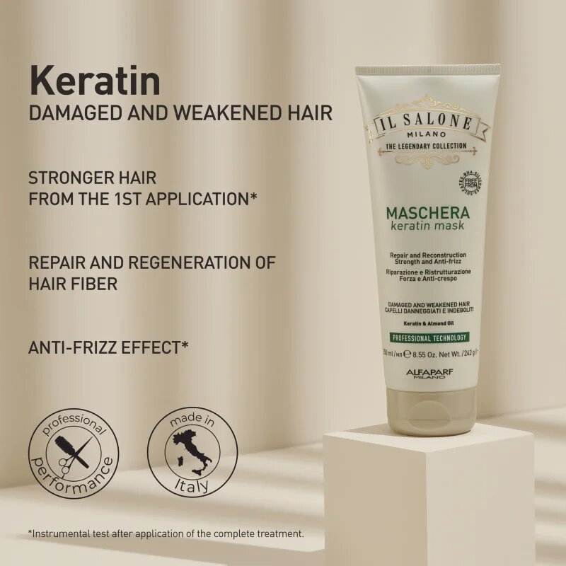 Alfaparf Milano Il Salone Milano Keratin възстановяваща маска за увредена коса 250 мл.