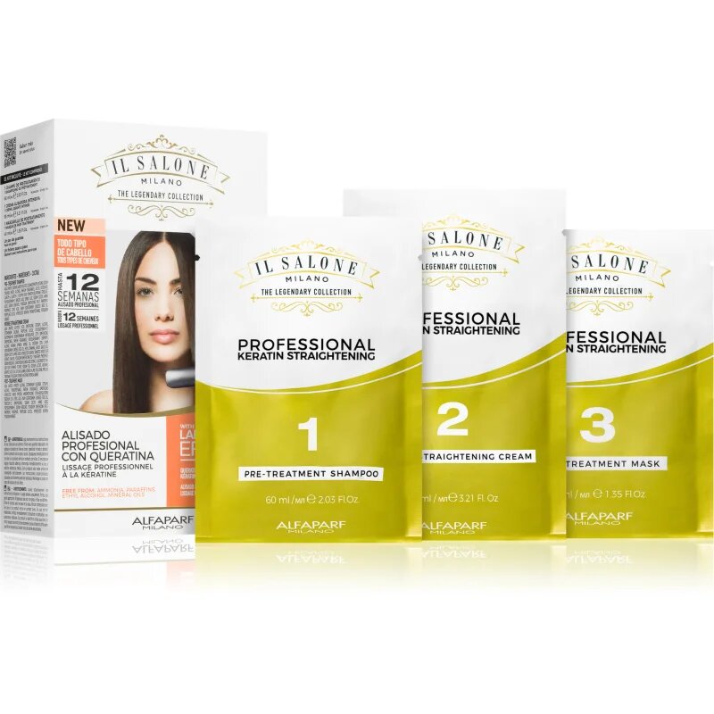 Alfaparf Milano Il Salone Milano Straightening Kit изглаждаща грижа за чувствителна коса Illuminating Linseed Oil 1 бр.