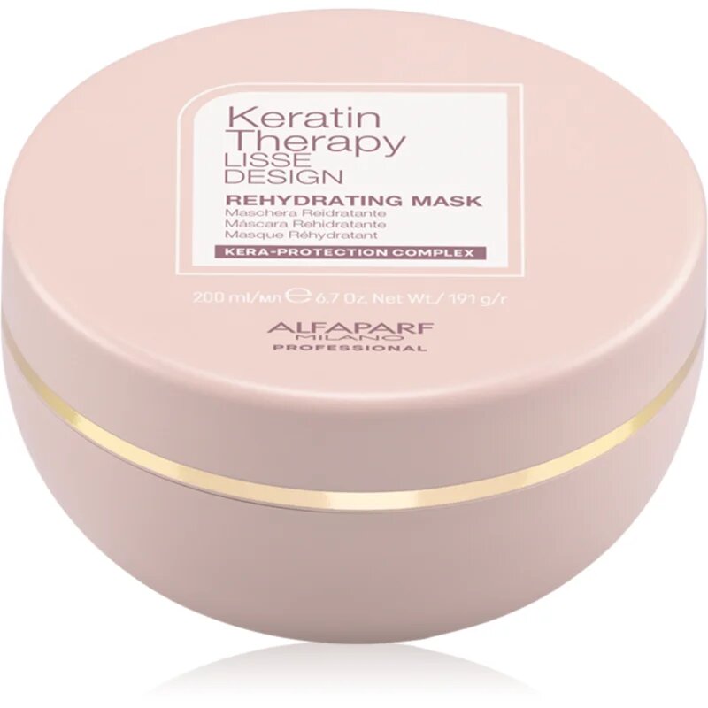 Alfaparf Milano Keratin Therapy Lisse Design рехидратираща маска за блясък и мекота на косата 200 мл.