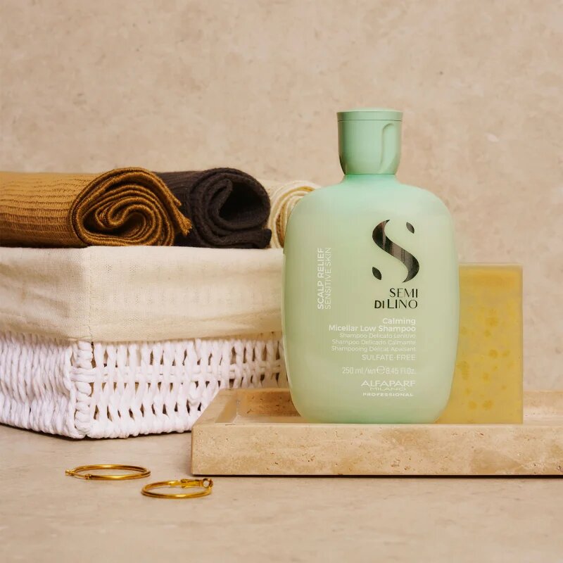 Alfaparf Milano Semi Di Lino Scalp Relief успокояващ шампоан за чувствителна кожа на скалпа 250 мл.