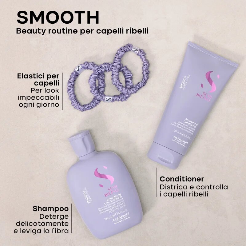 Alfaparf Milano Semi di Lino Smooth Duo Kit подаръчен комплект за непокорна коса 3 бр.