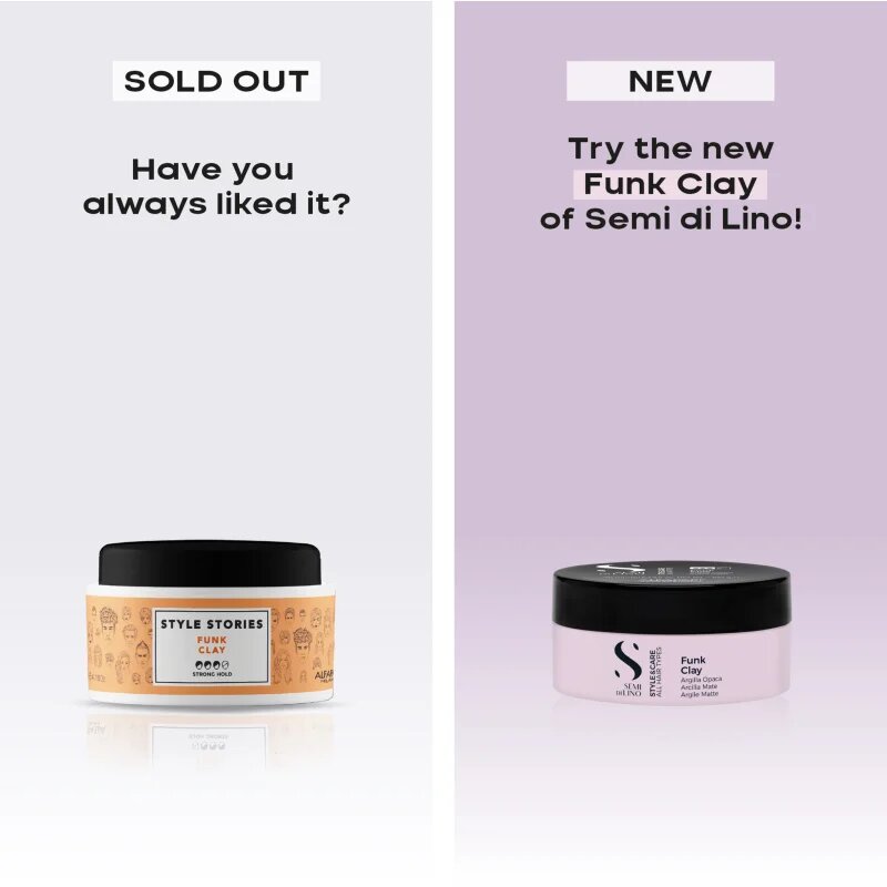 Alfaparf Milano Semi di Lino Style&Care Funk Clay Моделираща глина за фиксиране и оформяне 90 мл.