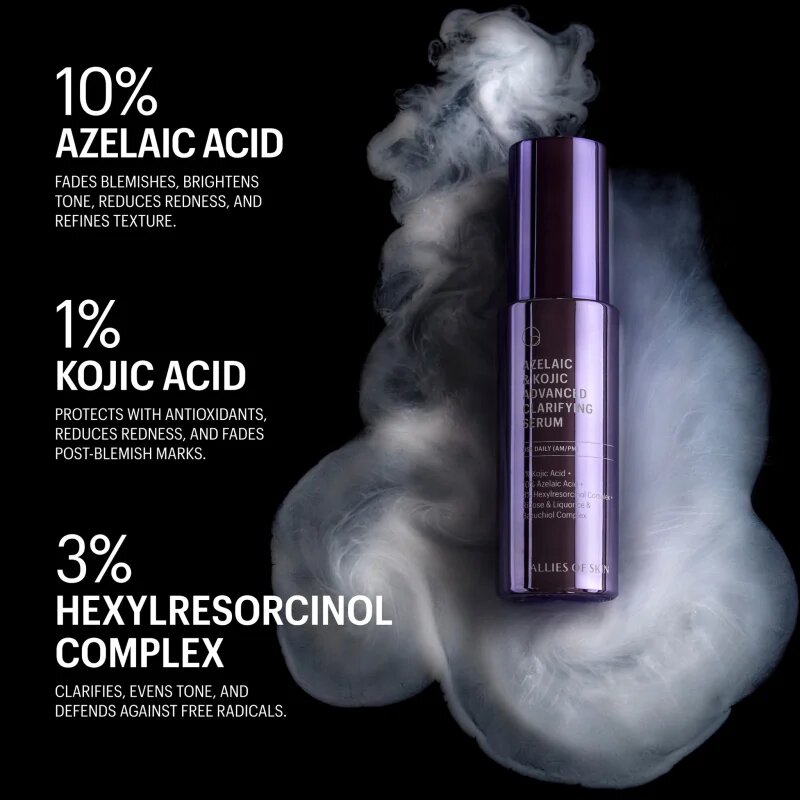 Allies of Skin Azelaic & Kojic Advanced Clarifying Serum дълбоко възстановяващ серум за лице 30 мл.