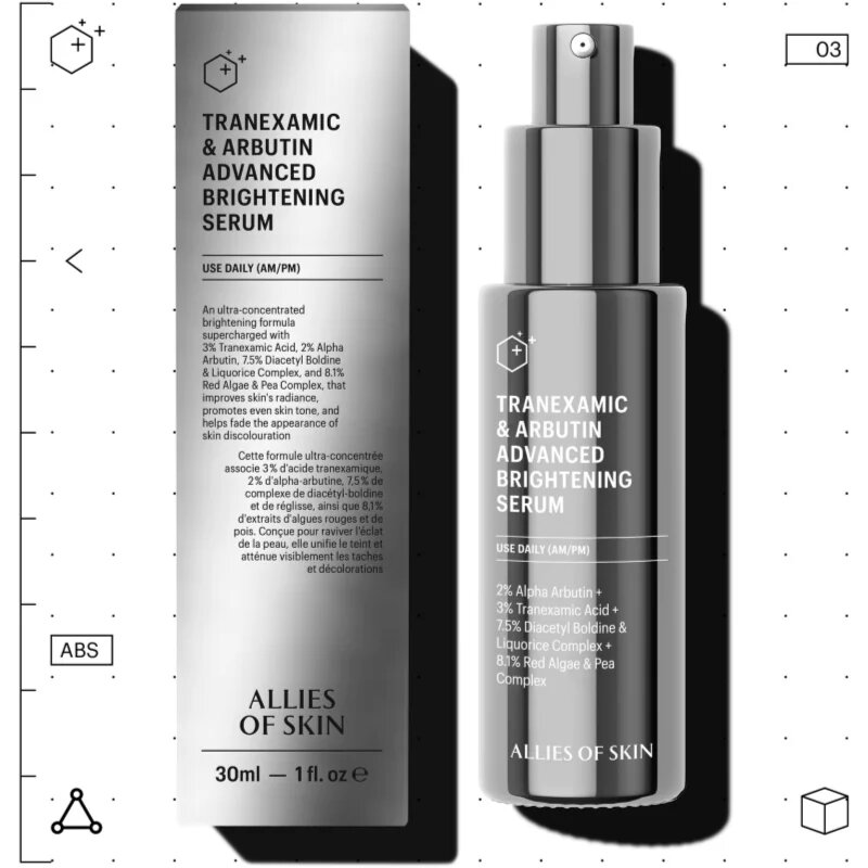 Allies of Skin Tranexamic & Arbutin Advanced Brightening Serum озаряващ серум против несъвършенства на кожата 30 мл.