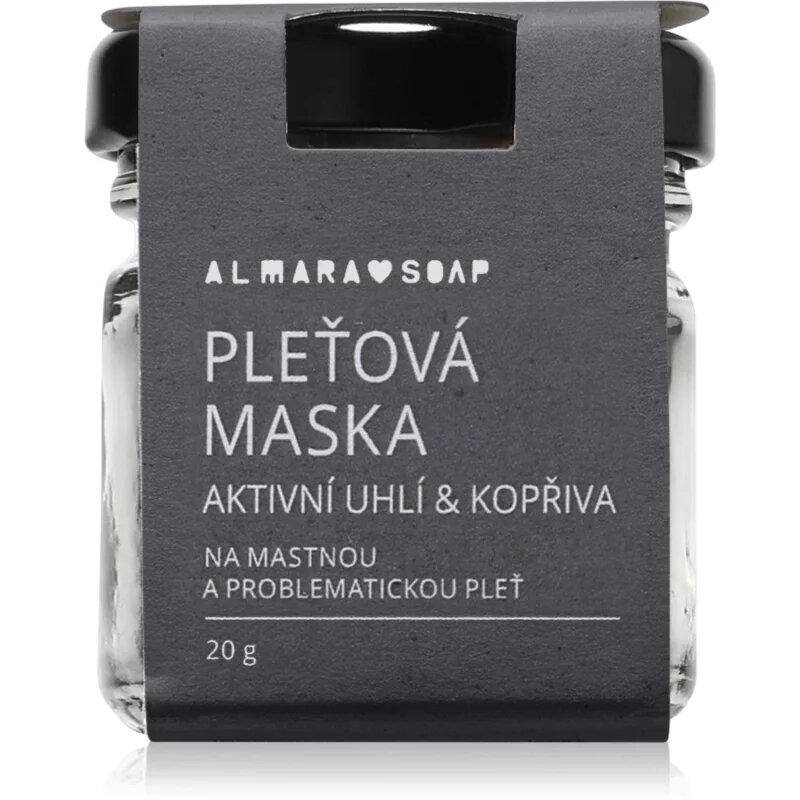 Almara Soap Face Active Charcoal & Nettle маска за лице за мазна и проблемна кожа 20 гр.