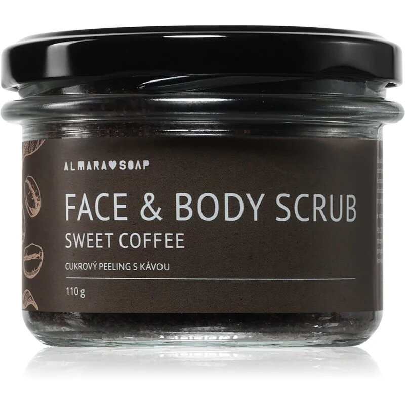 Almara Soap Face & Body Scrub захарен пилинг за тяло и лице с аромат Sweet Coffee 110 гр.