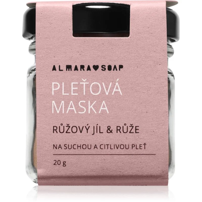 Almara Soap Face Pink Clay & Rose успокояваща маска за лице за много суха и чувствителна кожа 20 гр.