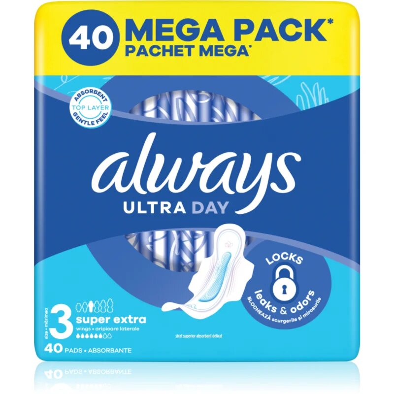 Always Ultra Super Extra Size 3 санитарни кърпи с крилца 40 бр.