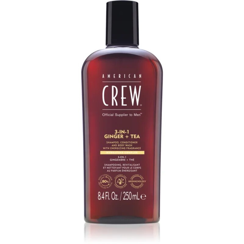 American Crew 3 in 1 Ginger + Tea 3 в 1 шампоан балсам и душ гел за мъже 250 мл.