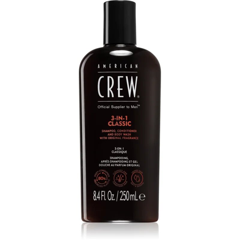 American Crew Hair & Body 3-IN-1 шампоан балсам и душ гел 3 в 1 за мъже 1000 мл.