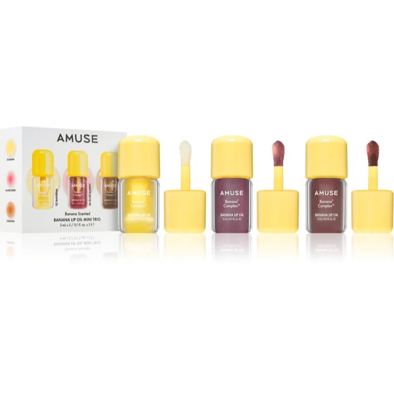 AMUSE Banana Lip Oil Mini Trio подаръчен комплект за устни