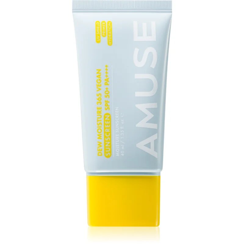 AMUSE Dew Moisture 365 Vegan Sunscreen слънцезащитен флуид за лице с хидратиращ ефект 40 мл.