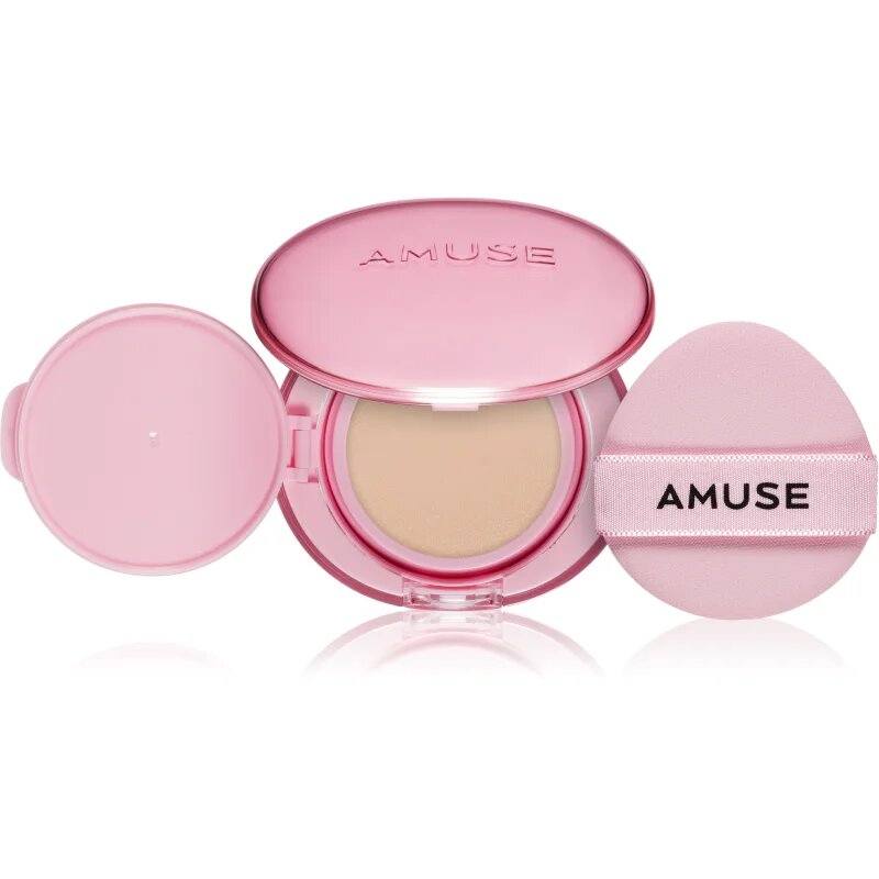 AMUSE Dew Power Vegan Cushion дълготраен грим в гъбичка за освежаване и изглаждане на кожата цвят 1.5 Natural 15 гр.