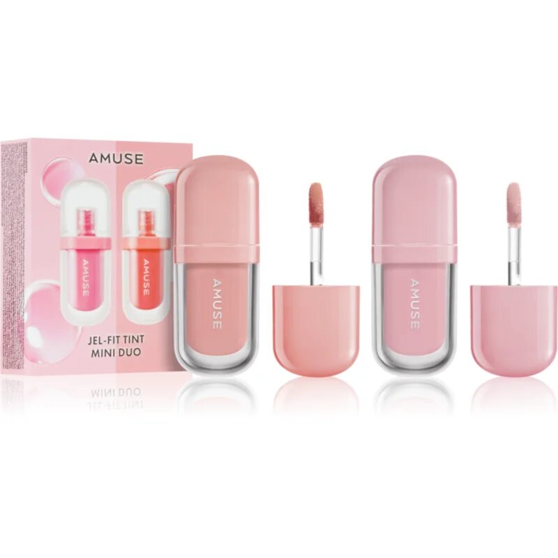 AMUSE Jel-Fit Tint Mini Duo комплект хидратиращ блясък за устни цвят Warm Tone 2x1.5 мл.