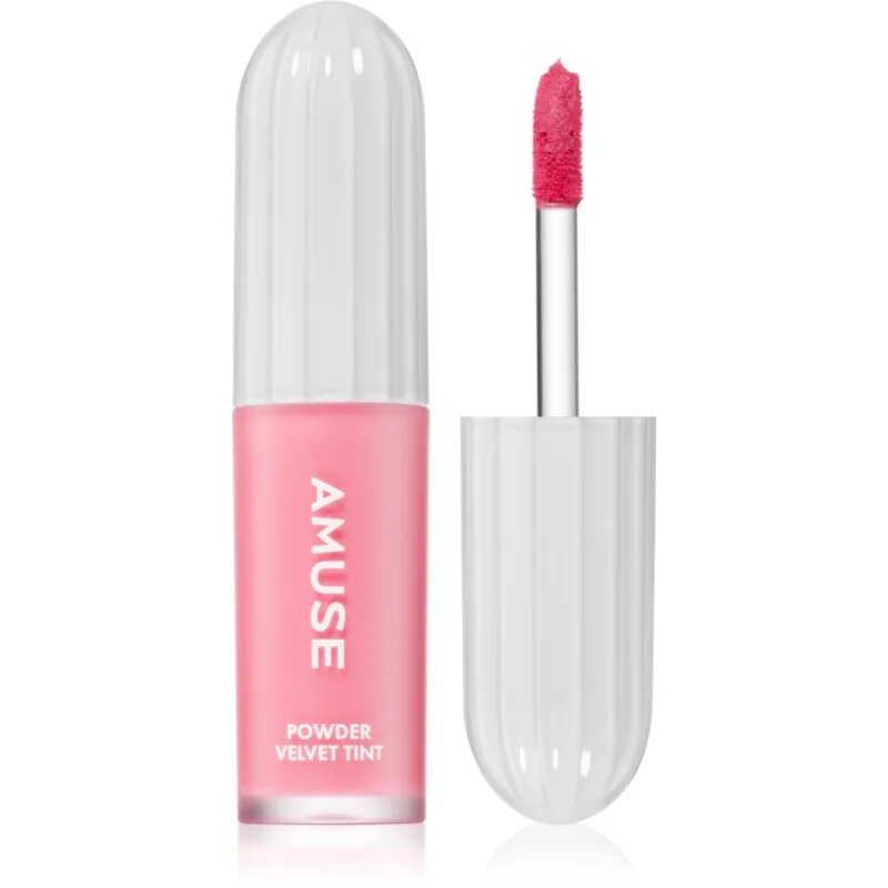 AMUSE Powder Velvet Tint дълготрайно течно червило с матиращ ефект цвят 01 Rare Peach 3.3 гр.