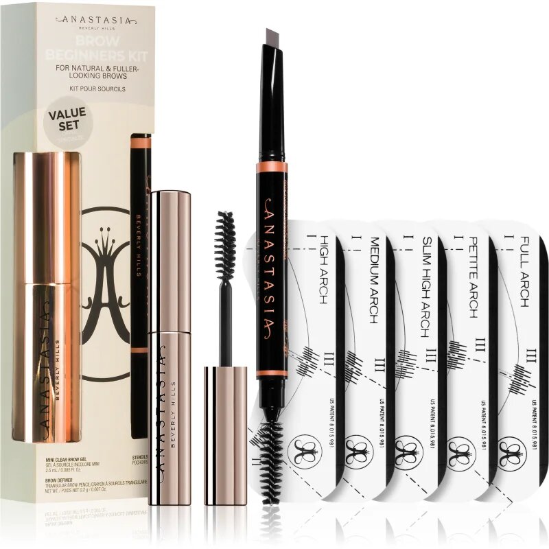 Anastasia Beverly Hills Brow Beginners Kit комплект за вежди цвят Medium Brown
