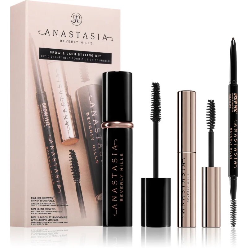 Anastasia Beverly Hills Brow & Lash Styling Kit подаръчен комплект за очи и вежди цвят Dark Brown
