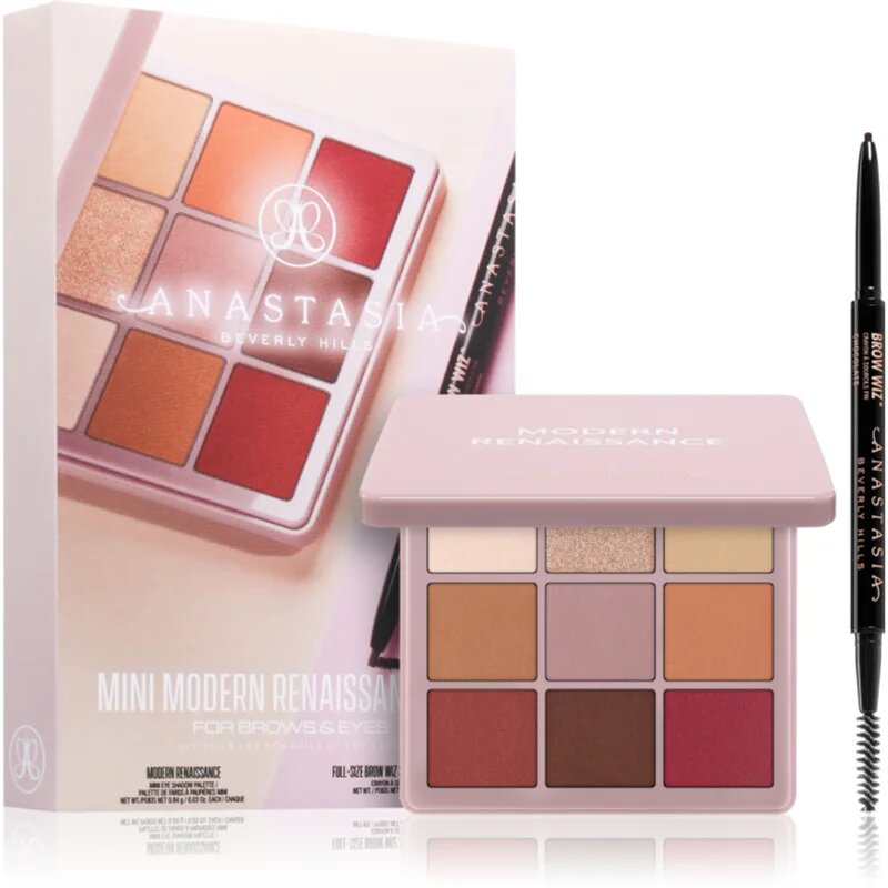 Anastasia Beverly Hills Mini Modern Renaissance Set подаръчен комплект за очи и вежди цвят Dark Brown Pencil