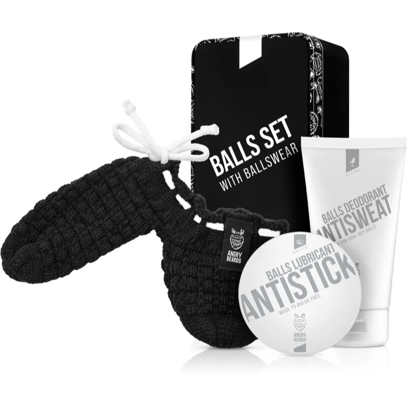 Angry Beards Antisweat & Antistick Balls Set подаръчен комплект за мъже