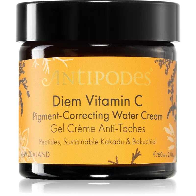 Antipodes Diem Vitamin C Pigment-Correcting Water Cream озаряващ хидратиращ крем против пигментни петна с бакучиол 60 мл.