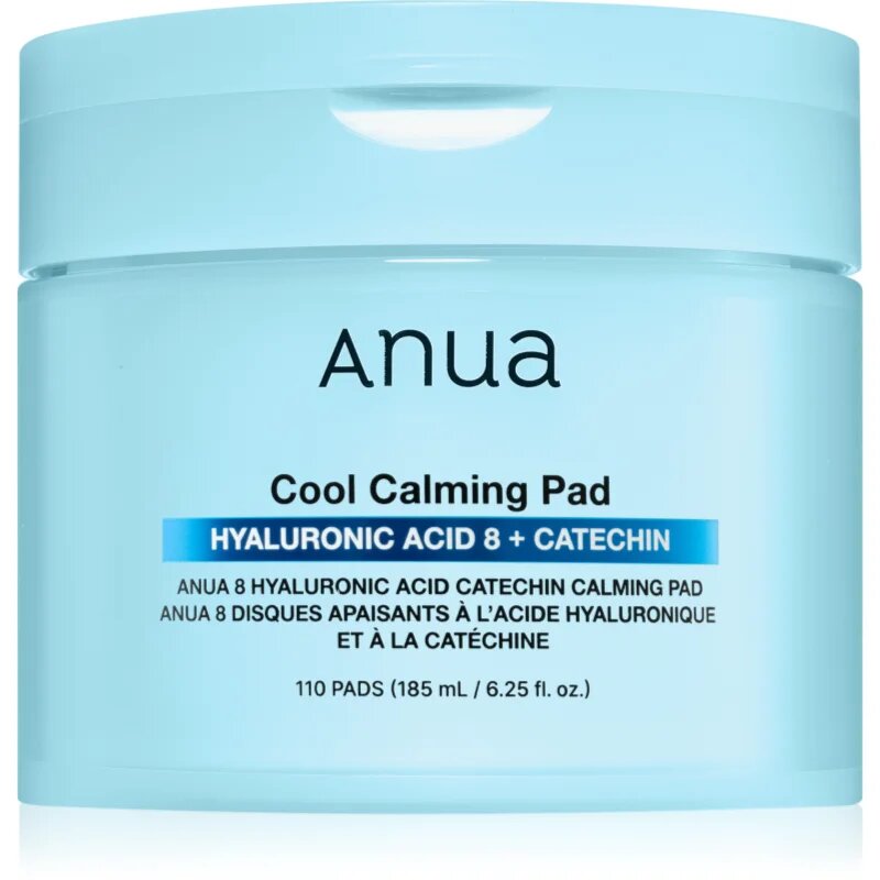 Anua 8 Hyaluronic Acid Catechin Calming Pad успокояващи възглавнички с охлаждащ ефект 110 бр.