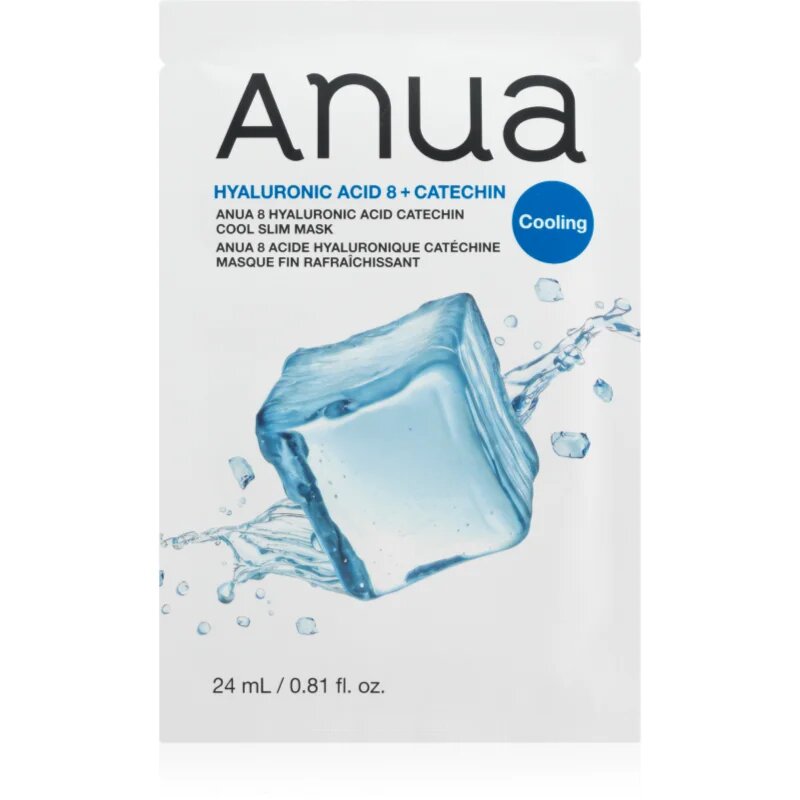 Anua 8 Hyaluronic Acid Catechin Cool Slim Mask хидратираща платнена маска с охлаждащ ефект 24 мл.